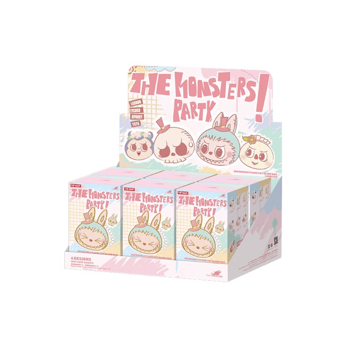 Pop Mart Labubu The Monsters Party Series Reversible Plush Doll Sealed Case (6 Blind Box)