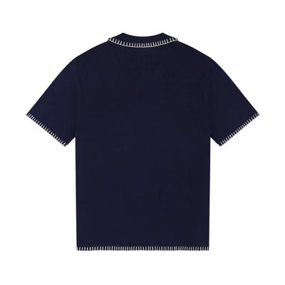 Alma De Ace Rexa Stitched Navy Blue Shirt