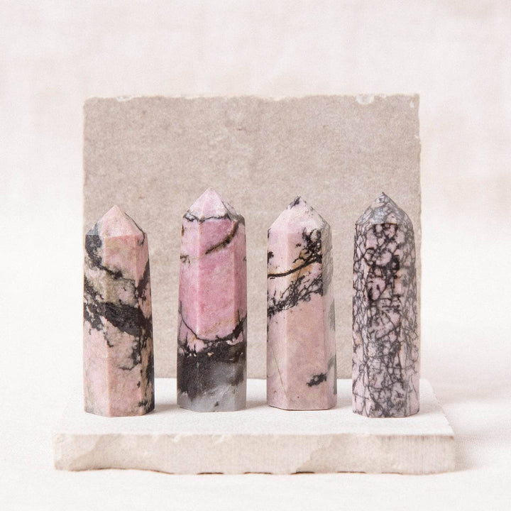 Rhodonite Crystal Point - AAA Premium Quality