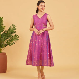 Purple Chanderi Kurta