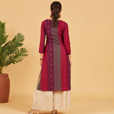 Purple And Pink Striped Kurta