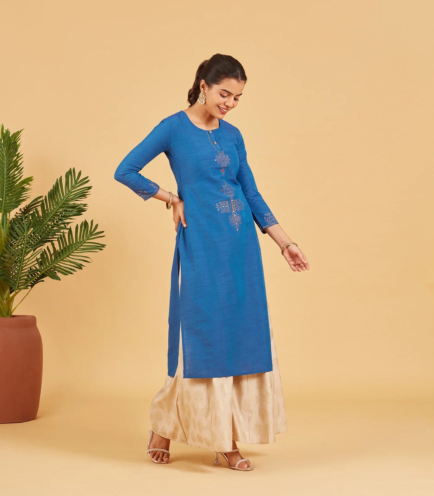 Solid Royal Blue Kurta