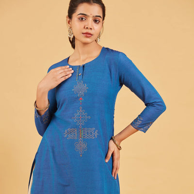 Solid Royal Blue Kurta