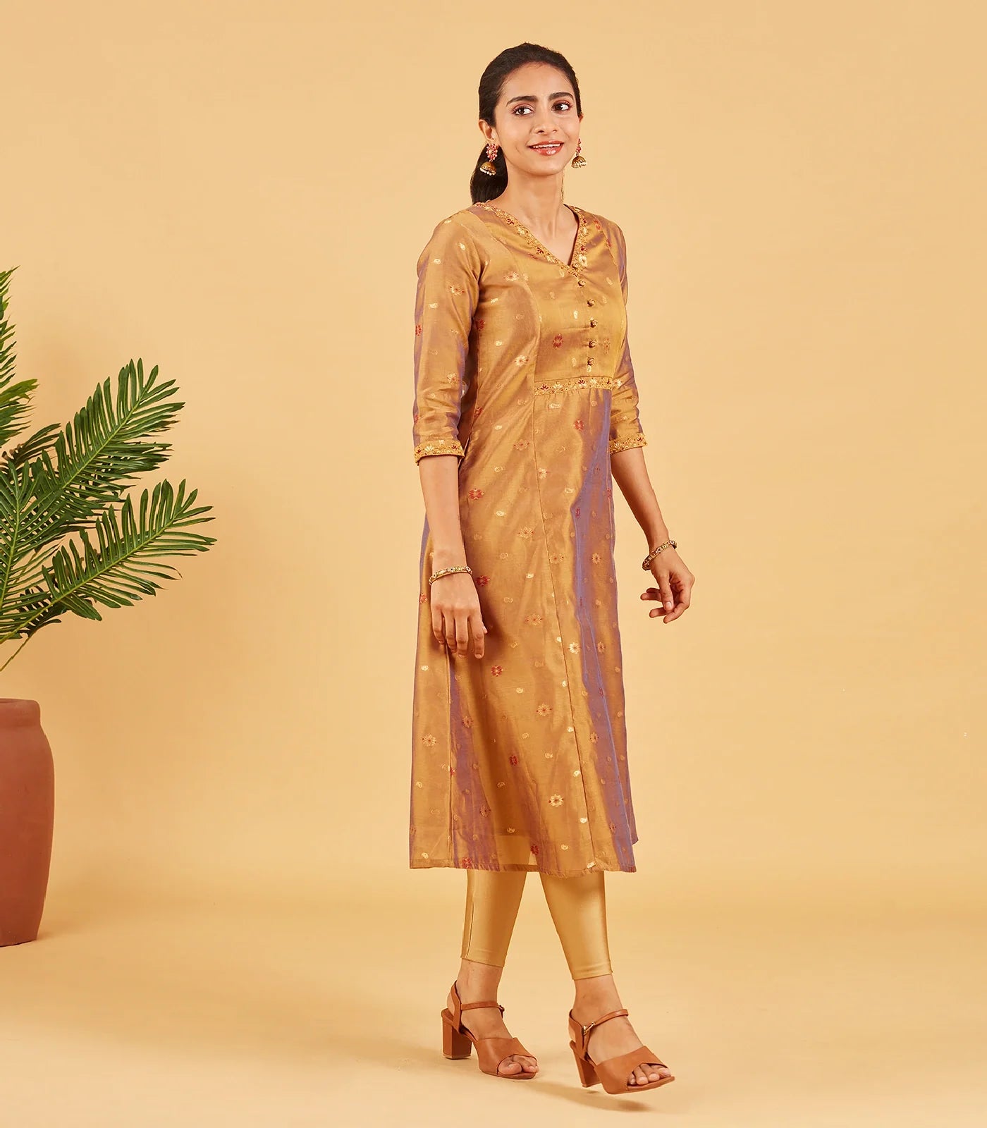Antique Gold Festive Kurta