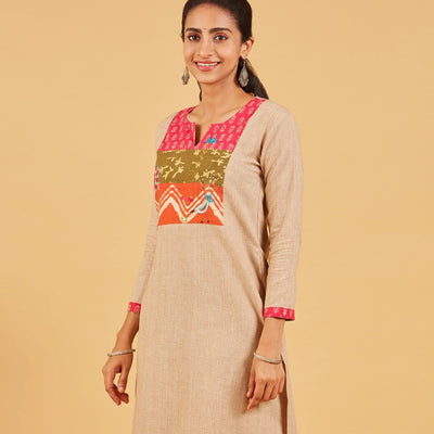Beige Cotton Kurta