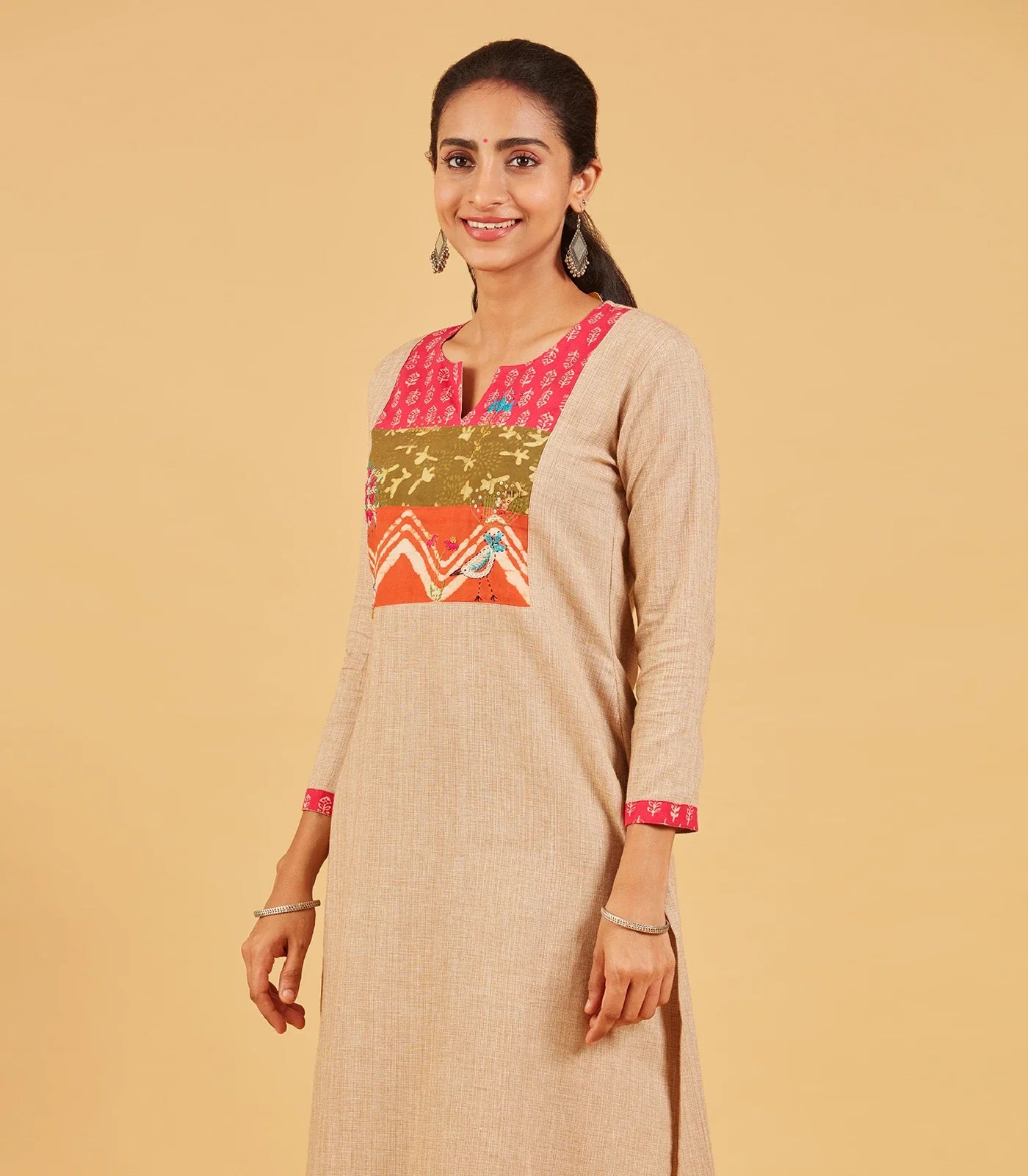 Beige Cotton Kurta