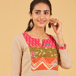 Beige Cotton Kurta