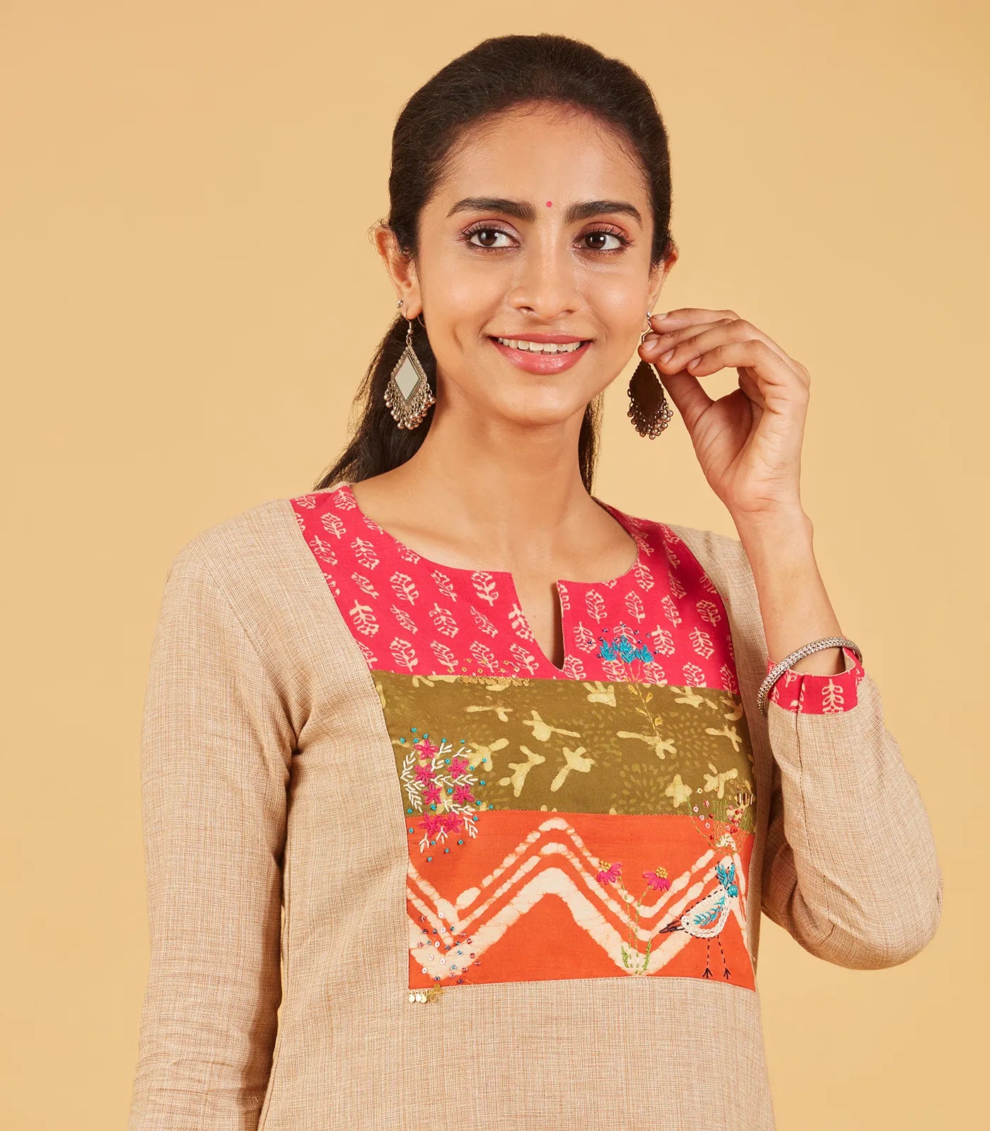 Beige Cotton Kurta