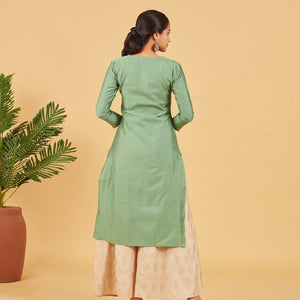 Pastel Green Foil Printed Kurta