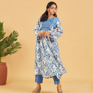 Fresh Spring Blue Cotton Kurta Set