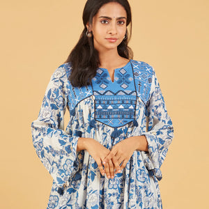 Fresh Spring Blue Cotton Kurta Set