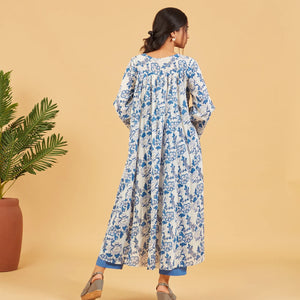 Fresh Spring Blue Cotton Kurta Set
