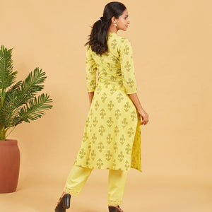 Lemon Fizz Yellow Cotton Kurta Set