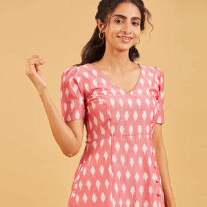 Peach Ikkat Dress