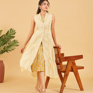 Yellow Layered Tier Dress
