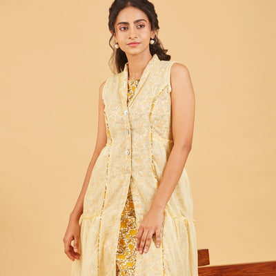 Yellow Layered Tier Dress