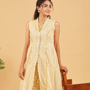 Yellow Layered Tier Dress