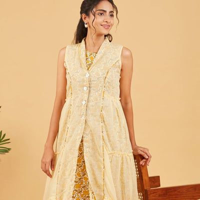 Yellow Layered Tier Dress