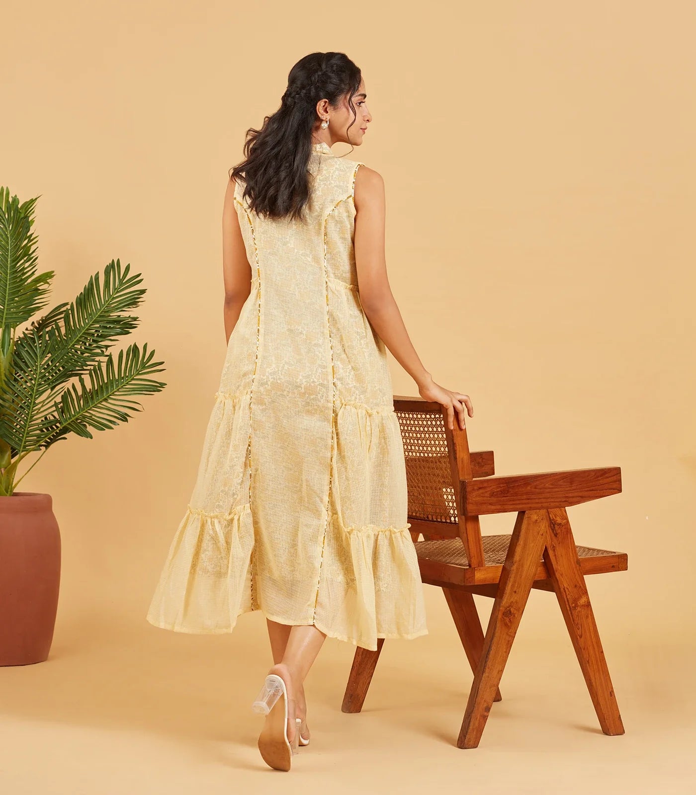 Yellow Layered Tier Dress