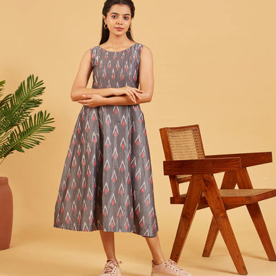 Grey Ikat Dress