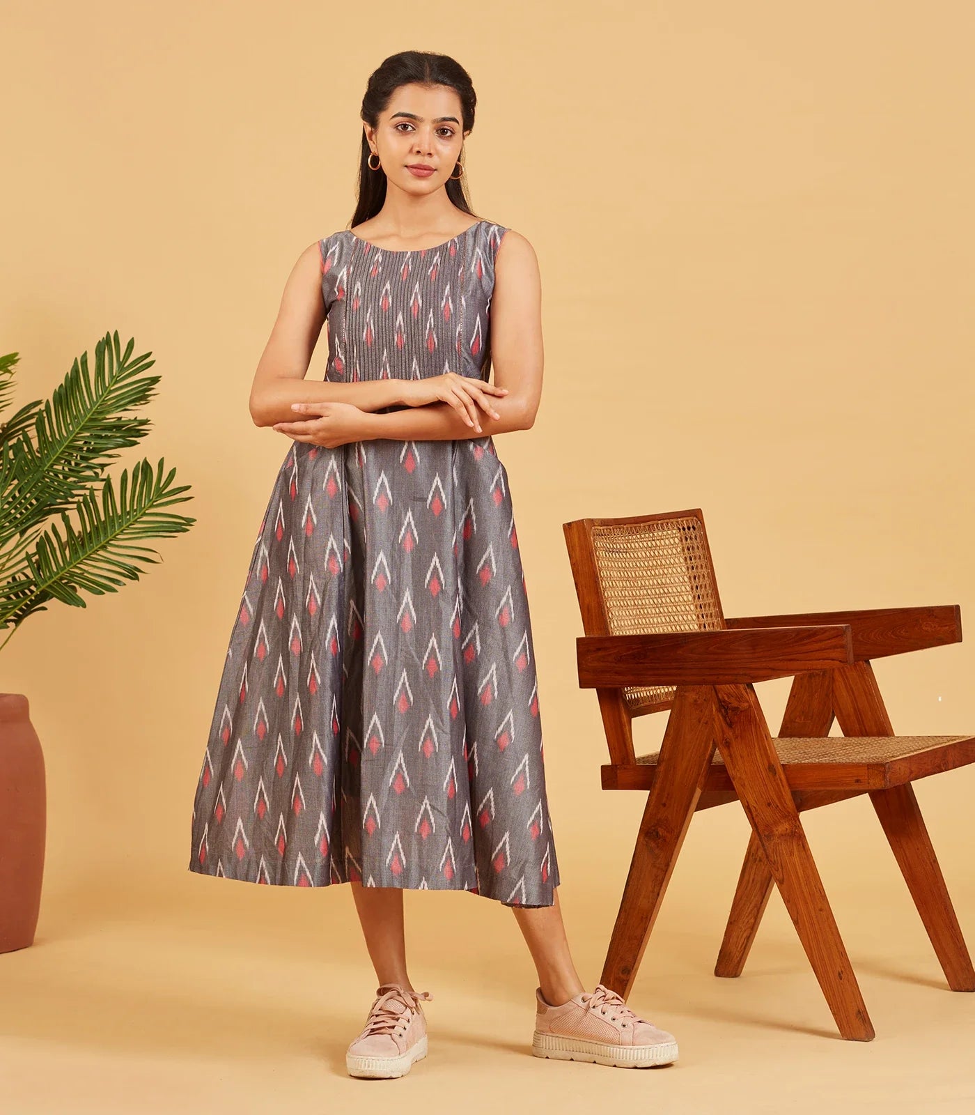 Grey Ikat Dress