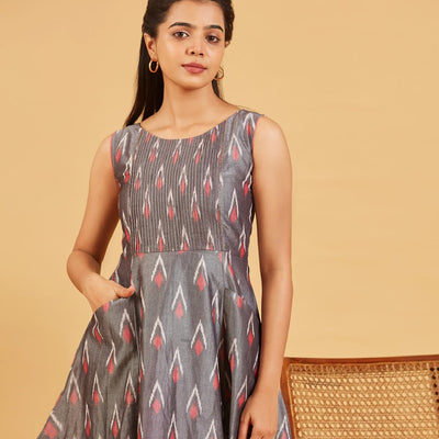 Grey Ikat Dress