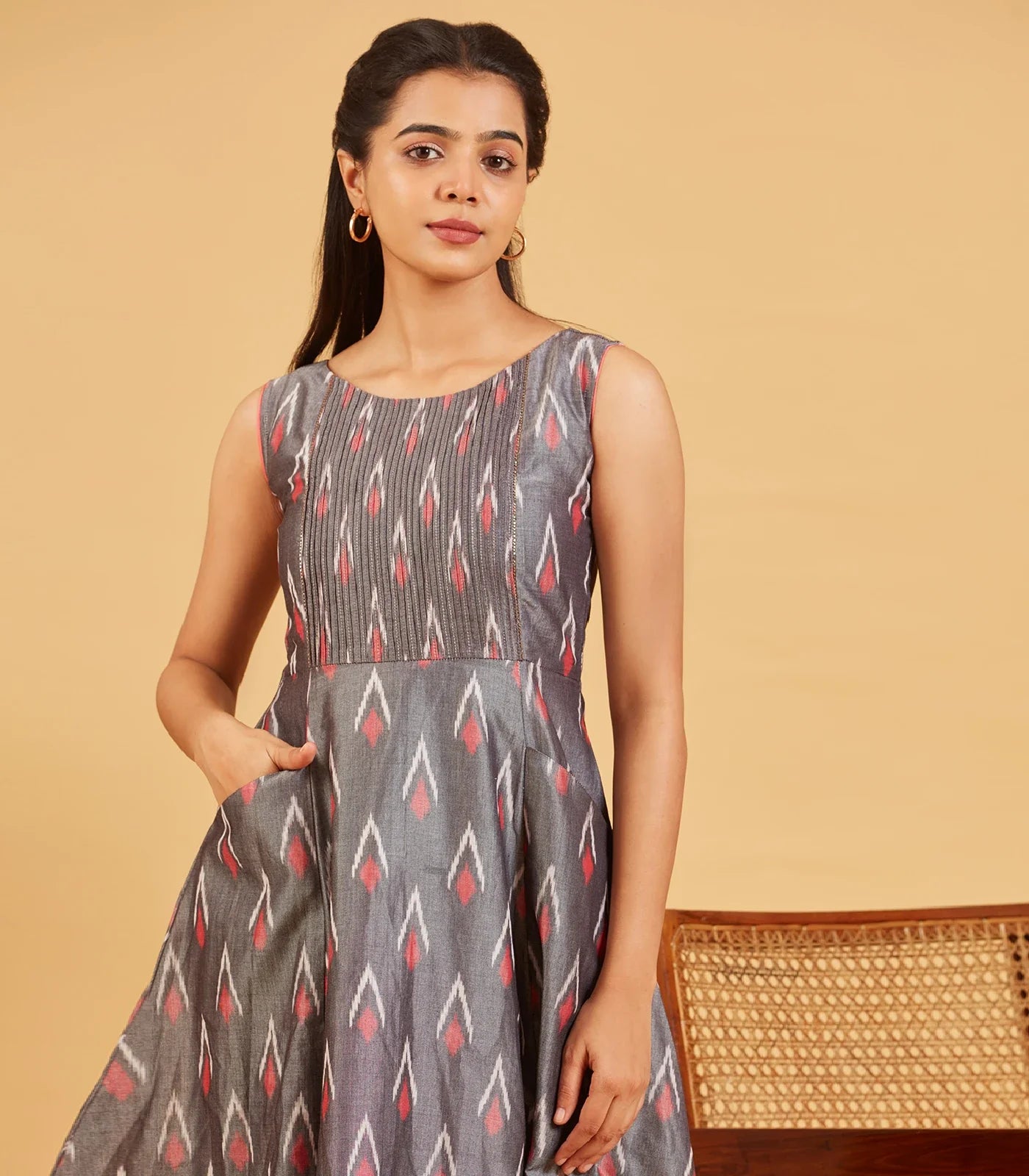 Grey Ikat Dress