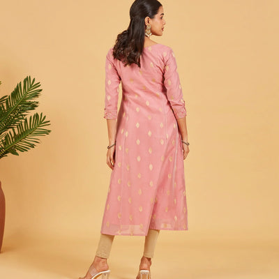 Dusty Pink Embroidered Festive Kurta