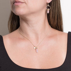 Delicate Rose Quartz Crystal Point Necklace