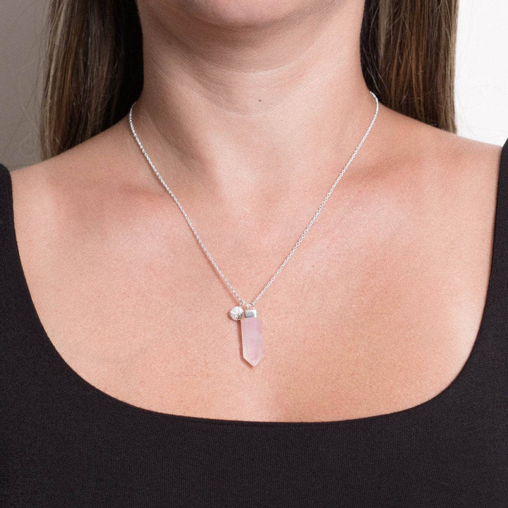 Rose Quartz Crystal Point Necklace