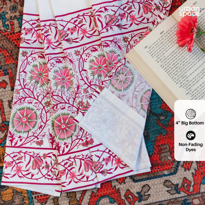 100% MalMal Cotton Curtains, Semi-Transparent with Tab Top, Pack of 2 Curtains - Royal Heritage Pink
