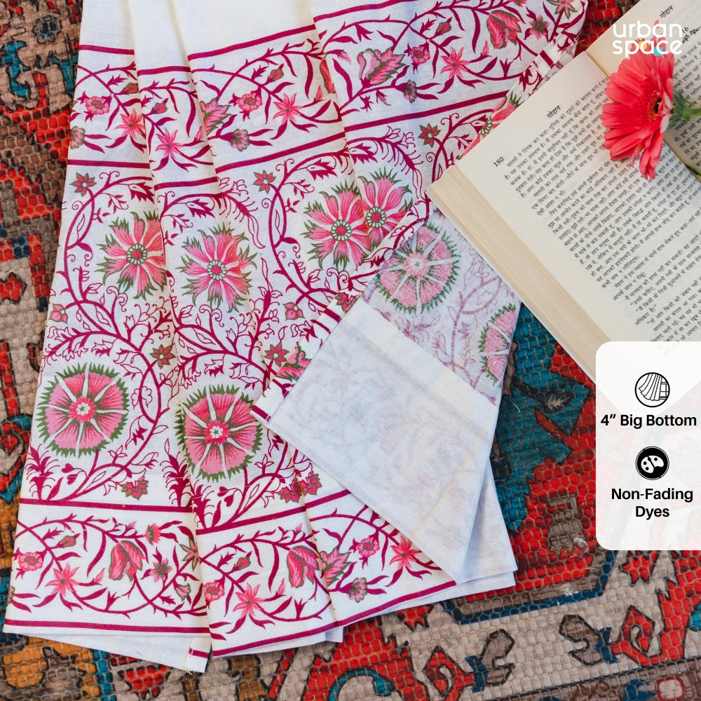 100% MalMal Cotton Curtains, Semi-Transparent with Tab Top, Pack of 2 Curtains - Royal Heritage Pink