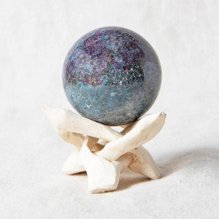 Ruby-Kyanite Sphere with Tripod