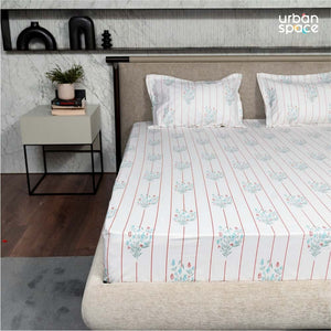 Regal Collection - Breathable 200 TC 100% Pure Cotton Bedsheet with Pillow Cover, Rust Orange Dahlia