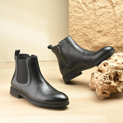 Egoss Leather Chelsea Boots For Men