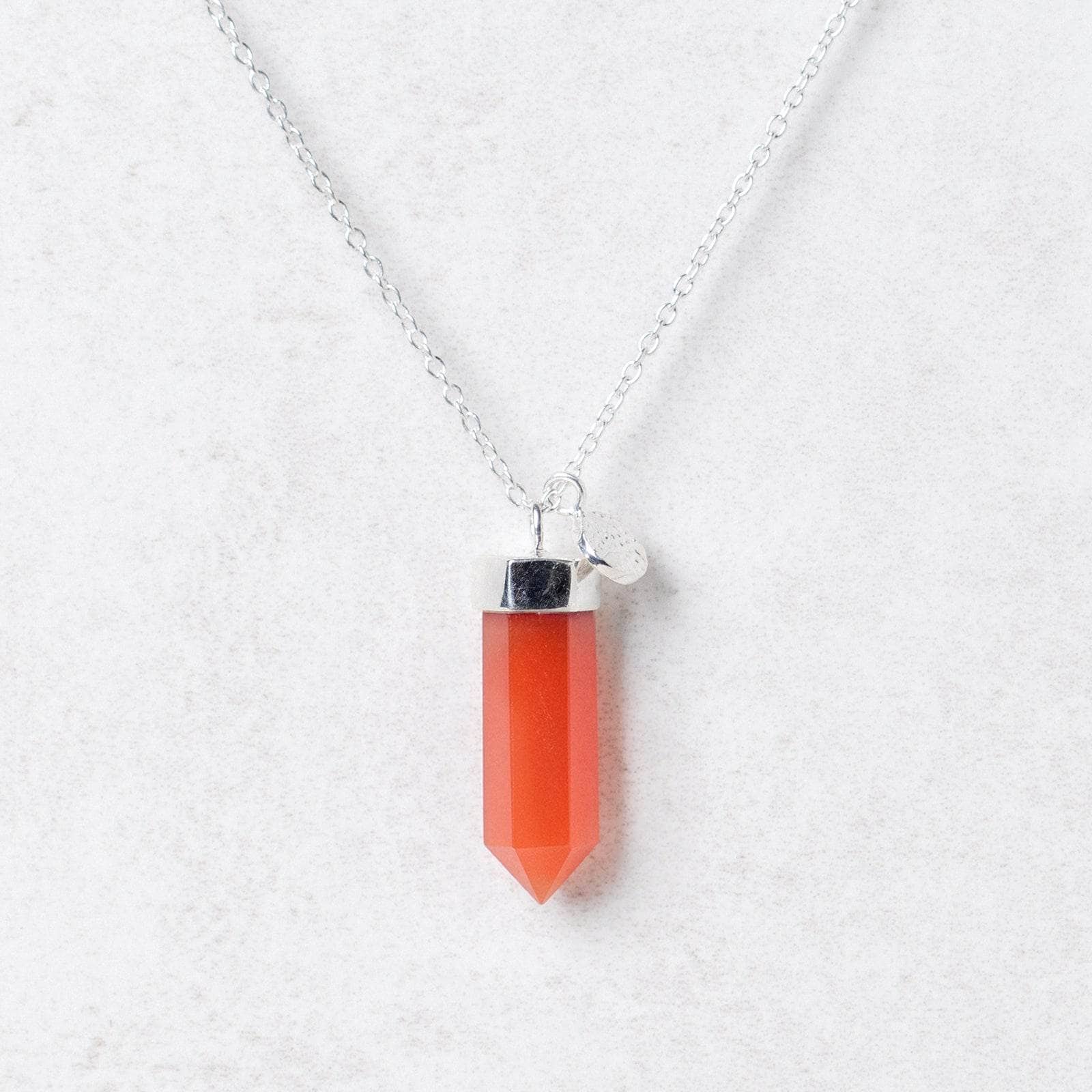 Carnelian Crystal Point Necklace