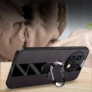 Plexiglass Luxury Leather Ring Case - OnePlus
