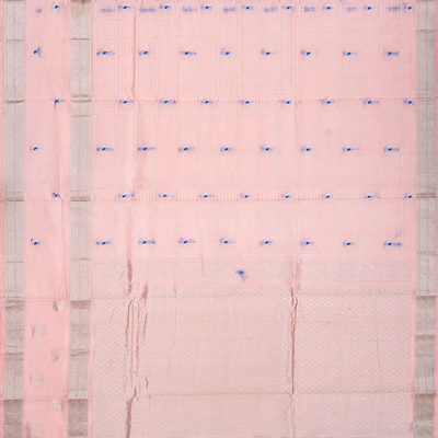 Light Peach Handloom Chirala Soft Silk Saree With Annam Motifs-Light Peach