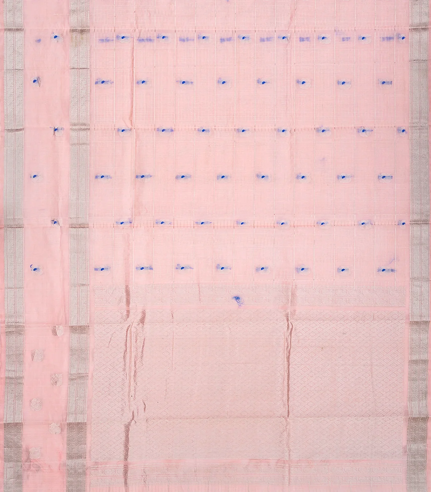 Light Peach Handloom Chirala Soft Silk Saree With Annam Motifs-Light Peach