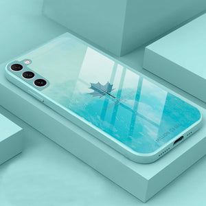 Galaxy S21 Plus Watercolor Mapple Leaf Glass Case