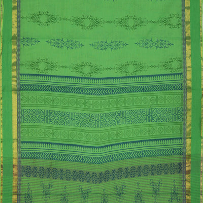 Hand block printed south cotton saree
