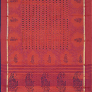 Hand block printed south cotton saree