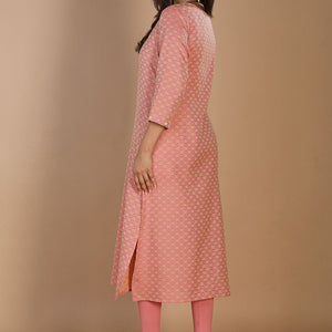 Geometric embroidered long kurti
