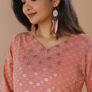 Geometric embroidered long kurti