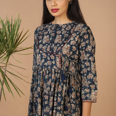 Kalamkari hand block printed long dress