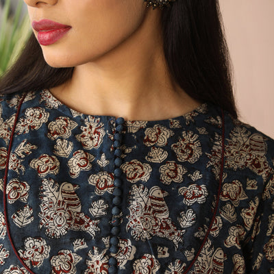 Kalamkari hand block printed long dress