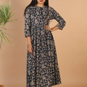 Kalamkari hand block printed long dress