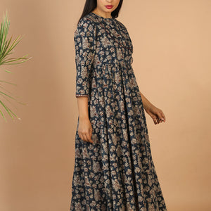 Kalamkari hand block printed long dress