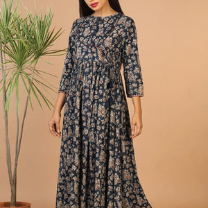 Kalamkari hand block printed long dress