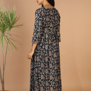 Kalamkari hand block printed long dress